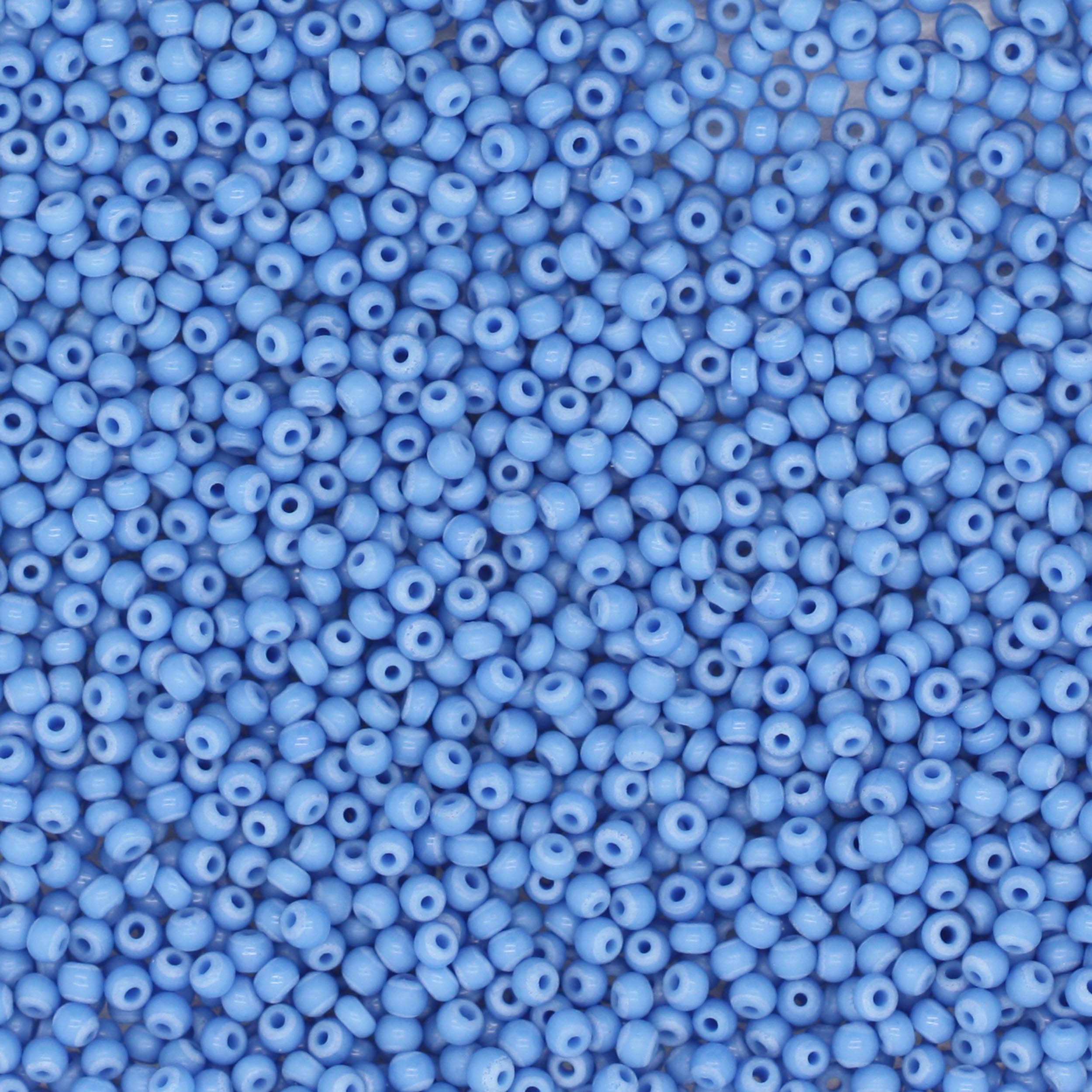 12/0 Czech Opaque Light Blue Glass Seed Beads main product image